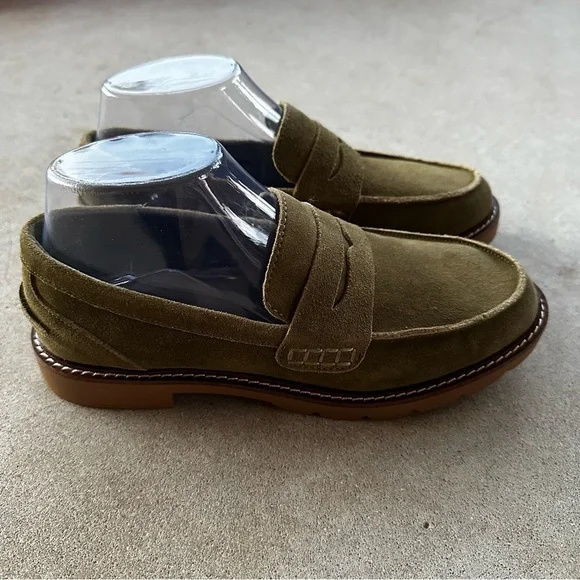 Anne Klein Emmylou Suede Loafers Olive Women’s Size 7M - Picture 6 of 9